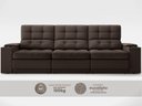 Ver imagem 5 de Sofá com Porta Copos e Carregador USB Eureka 2,30m Assento Retrátil e Reclinável Velosuede