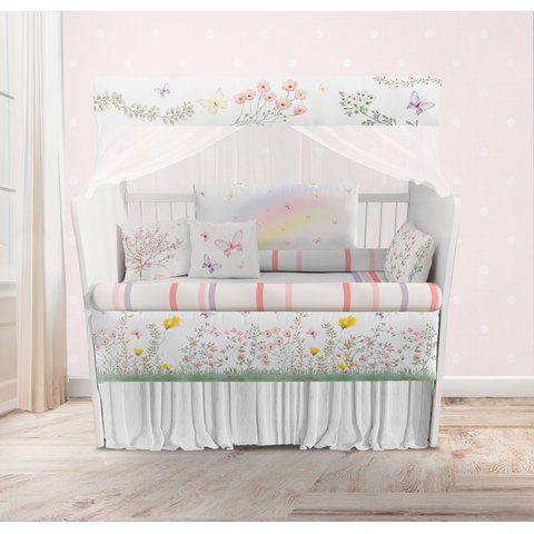 Kit Berço Enxoval de Bebê Floral Borboletas - Kt522
