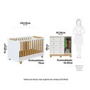 Ver imagem 3 de Quarto de Bebê com Cômoda 1 Porta e Berço 4 em 1 Minicama 100% MDF Mike Espresso Móveis Branco/Brilh