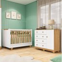 Ver imagem 1 de Quarto de Bebê com Cômoda 1 Porta e Berço 4 em 1 Minicama 100% Mdf Mike Espresso Móveis