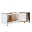 Ver imagem 4 de Quarto de Bebê com Cômoda 1 Porta e Berço 4 em 1 Minicama 100% MDF Mike Espresso Móveis Branco/Brilh
