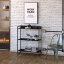 Ver imagem 2 de Kit 2 Estantes Multiuso Escritório Industrial 3 Prateleiras Areta 104x80cm C01 Onix - Lyam Decor