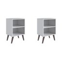 Ver imagem 1 de Kit 2 Mesas de Cabeceira Retrô com Prateleira 