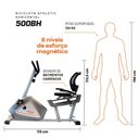 Ver imagem 2 de Bicicleta Ergométrica Horizontal Athletic 500bh Magnética 8 Níveis 110kg Ideal para Cardio e Reabili