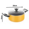Panela Caçarola Antiaderente Forte Amarela 20 2,4 L - Carola:amarela - 2