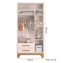 Ver imagem 2 de Guarda Roupa Roupeiro Infantil 4340 Rosa Acetinado Patoti Móveis