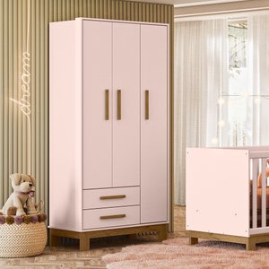 Guarda Roupa Roupeiro Infantil 4340 Rosa Acetinado Patoti Móveis