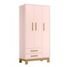 Guarda Roupa Roupeiro Infantil 4340 Rosa Acetinado Patoti Móveis - 3