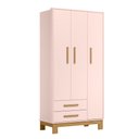 Ver imagem 3 de Guarda Roupa Roupeiro Infantil 4340 Rosa Acetinado Patoti Móveis