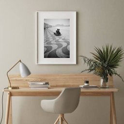 Quadro Foto Praia Copacabana Antiga - 60x48cm:madeira Preta - 2