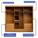 Ver imagem 5 de Guarda-Roupa Solteiro 3 Portas 7 Gavetas Naturalle Josandro