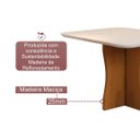 Ver imagem 3 de Mesa de Jantar 4 Lugares Retangular Moderna Bella, Tampo Chanfrado Mdf/vidro, Base Madeira Maciça