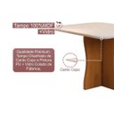 Ver imagem 4 de Mesa de Jantar 4 Lugares Retangular Moderna Bella, Tampo Chanfrado Mdf/vidro, Base Madeira Maciça