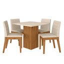 Ver imagem 2 de Mesa de Jantar Quadrada com 4 Cadeiras Moscou Cinamomo/off/bege - M.a Cinamomo/off Premium/bege