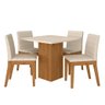 Mesa de Jantar Quadrada com 4 Cadeiras Moscou Cinamomo/off/bege - M.a Cinamomo/off Premium/bege - 2
