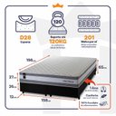 Ver imagem 3 de Conjunto Cama Box Queen c/ Molas Ensacadas Alpine Preto 158x198x65