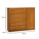Ver imagem 3 de Cômoda 5 Gavetas com Sapateira Unique 