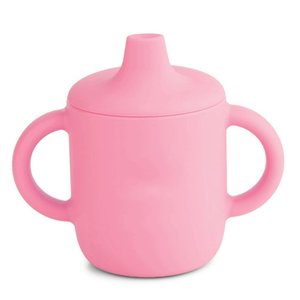 Copinho de Bebê com Alça Infantil +6m Bico de Silicone Rosa
