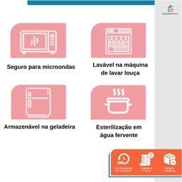 Copinho de Bebê com Alça Infantil +6m Bico de Silicone Rosa - 6