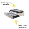 Bicama Box Solteiro Courino Linho Areia 88x188 com Dois Colchões Gransleep Molas Verticoil Ecoflex - 8
