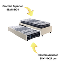 Ver mais imagens de Bicama Box Solteiro Courino Linho Areia 88x188 com Dois Colchões Gransleep Molas Verticoil Ecoflex