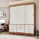 Ver imagem 2 de Guarda Roupa Lais 3 Portas de Correr 7 Gavetas Mdf