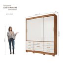 Ver imagem 4 de Guarda Roupa Lais 3 Portas de Correr 7 Gavetas MDF