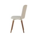 Ver imagem 4 de Kit 2 Cadeiras de Cozinha Dakota Natural Mesa de Jantar Bouclé 3 Bege Pu Off White