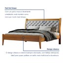 Ver imagem 5 de Cama Casal Queen 160cm Vivare Laranja/Amêndoa Mel/Veludo Cinza Claro