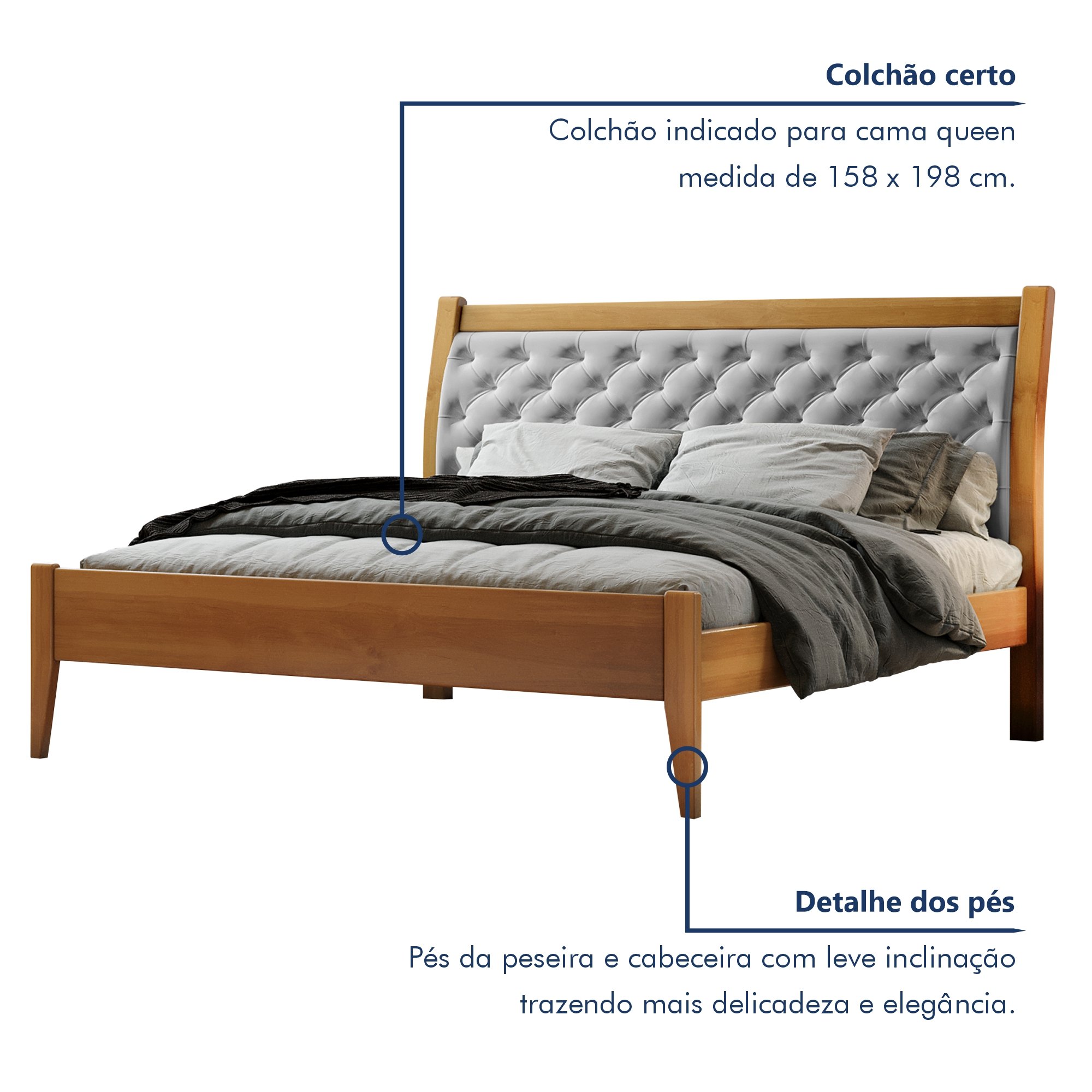 Cama Casal Queen 160cm Vivare - 4