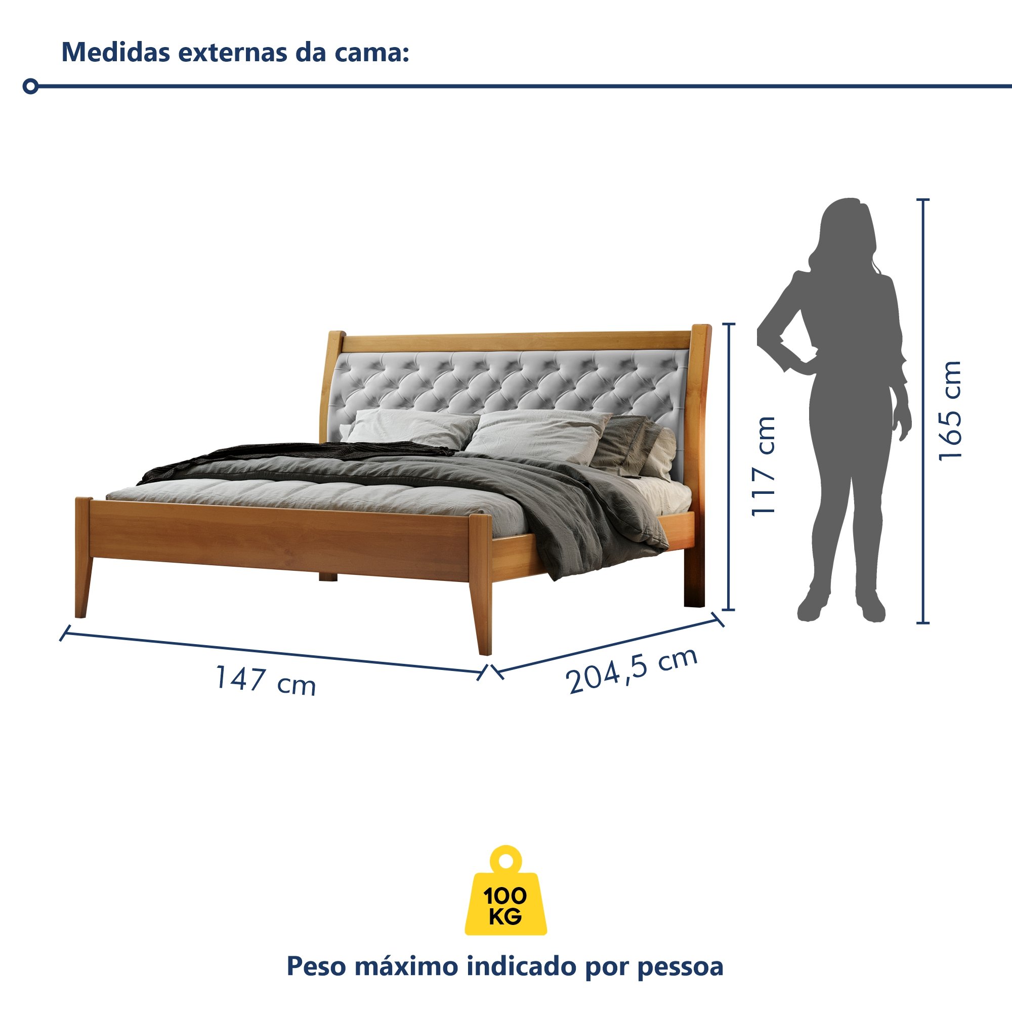 Cama Casal 140cm Vivare - 6