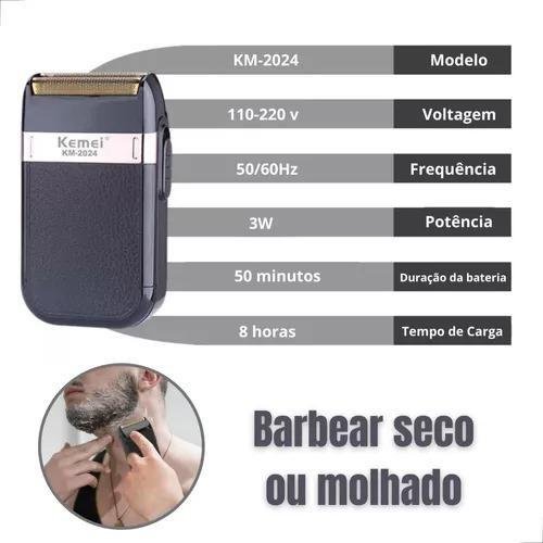 Barbeador Shaver Kemei 2024: Pele Lisa e Livre de Pelos - 3