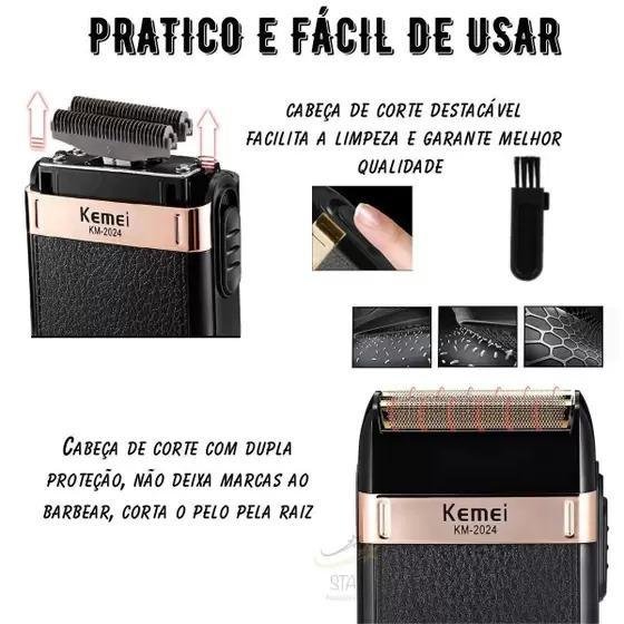 Barbeador Shaver Kemei 2024: Pele Lisa e Livre de Pelos - 6