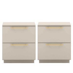Kit 2 Mesas de Cabeceira 2 Gavetas Mdp Debai Fendi