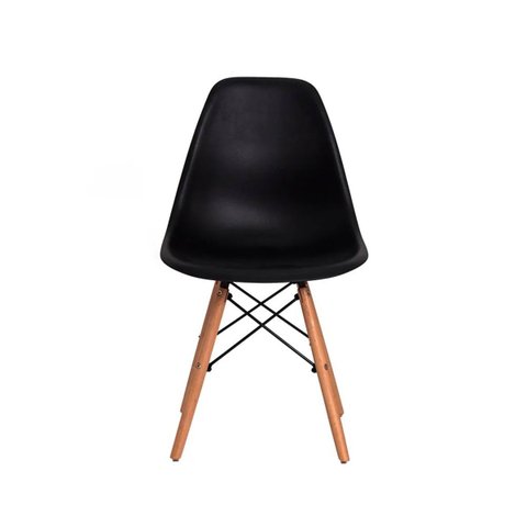 Cadeira Charles Eames Eiffel Preto Polipropileno Cozinha Sala de Estar Jantar Mesa Jantar