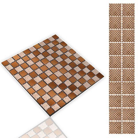 Pastilha de Vidro Adesiva Kit 20 Uni Parede Cozinha Banheiro Sala Decorativa Moderna Requintado Refo