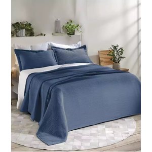 Kit Colcha King Londres Relevo 3 Peças Döhler - Azul