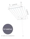 Ver imagem 2 de Varal De Teto Tradicional 80cm x 10 Varetas - Em Alumínio Branco