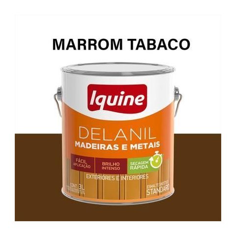 Tinta Delanil Esmalte Sintético Alto Brilho Marrom Tabaco Iquine 750ml