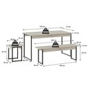 Ver imagem 4 de Mesa de Jantar com 2 Bancos e 2 Banquetas Industrial Tub Snow / Est.preta