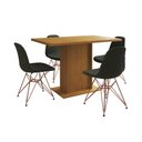 Ver imagem 6 de Mesa Jantar Londres Tampo Canela 120cm 4 Cadeiras Base Cobre Estofado Verde