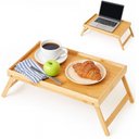 Ver imagem 1 de Bandeja Mesa Notebook Bambu Dobravel Rustica Apoio Madeira Cafe da Manha Cama Sofa Suporte Home Offi