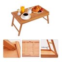 Ver imagem 6 de Bandeja Mesa Notebook Bambu Dobravel Rustica Apoio Madeira Cafe da Manha Cama Sofa Suporte Home Offi
