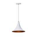 Ver imagem 3 de kit 3 Lustre Pendente Interno Balcão Chapéu Chines 23cm: Branco com Cobre