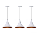 Ver imagem 1 de kit 3 Lustre Pendente Interno Balcão Chapéu Chines 23cm: Branco com Cobre