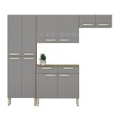 Ver imagem 6 de Armário de Cozinha Compacta 10 Portas 2 Gaveta com Balcão Atenas - Freijó/gris