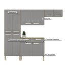 Ver imagem 4 de Armário de Cozinha Compacta 10 Portas 2 Gaveta com Balcão Atenas - Freijó/gris