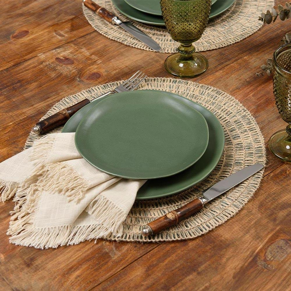 Prato Raso Organic Cerâmica Avulso Mesa de Jantar Decoração - 3