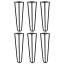Ver imagem 1 de Kit 6 Pés de Metal 25 CM Hairpin Legs Mesas de Centro Puffs Preto