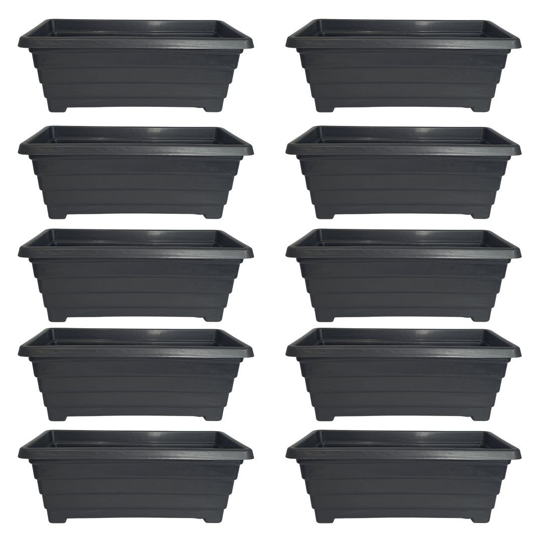 Kit 10 Mini Jardineira Preta para Plantas 20x8 Floreira - 1